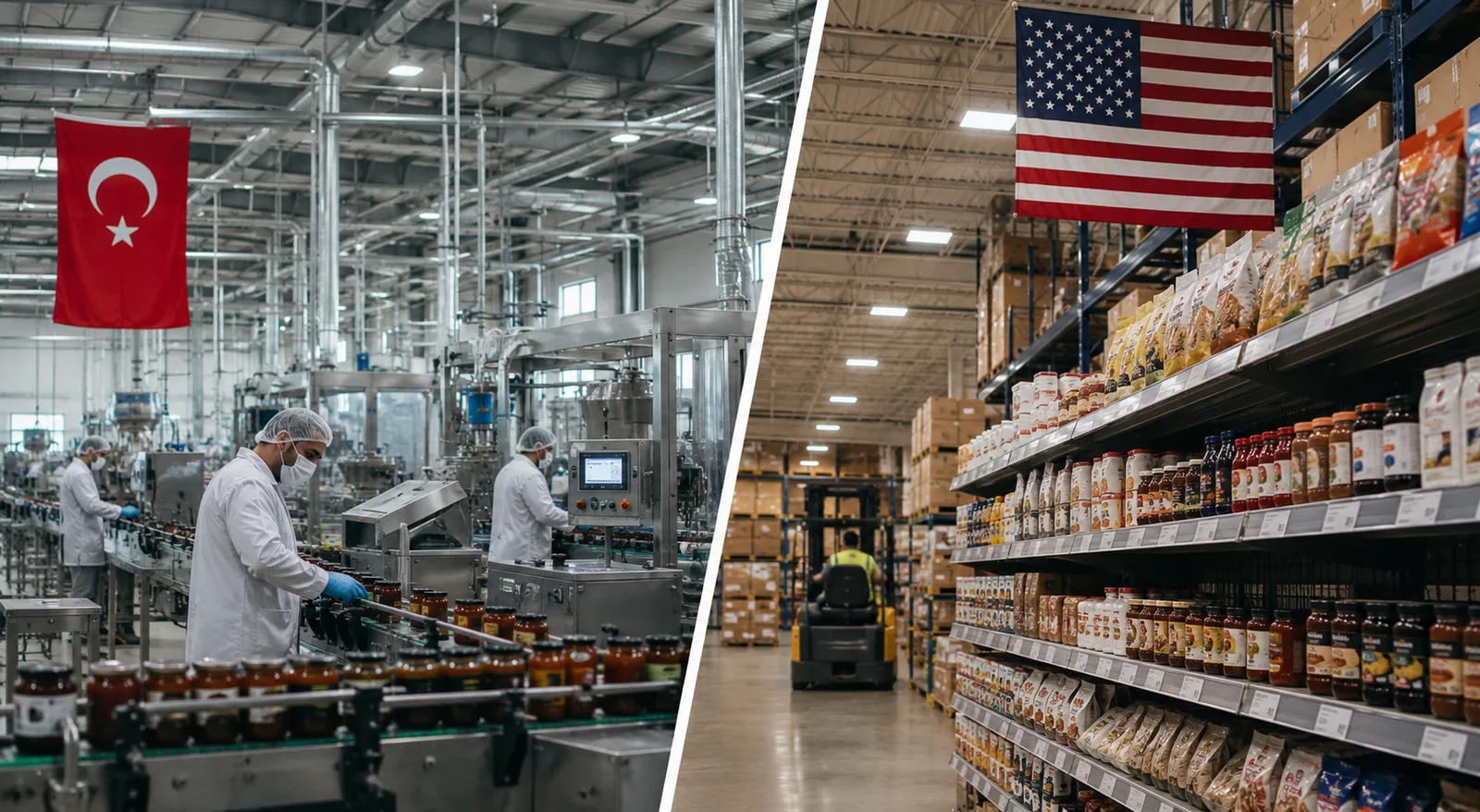 Türk bayraklı üretim tesisinden ABD market rafına giden gıda ürünleri