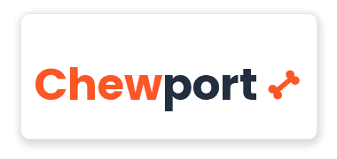 Chewport logosu, ABD'ye toptan köpek çiğneme ürünleri tedarikçisi